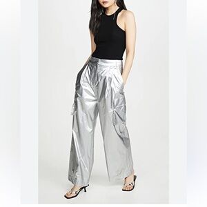 Tibi
Metallic Pleated Cargo Pants Silver women’s